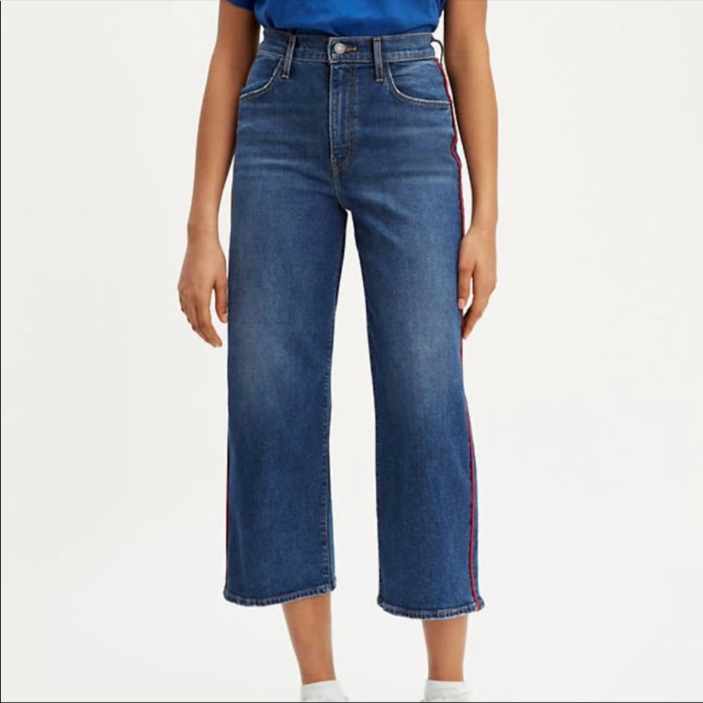 Levi’s cropped wide leg jeans